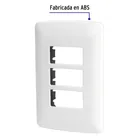 Placa de 3 módulos, blanca, Línea Italiana, VOLTECK 2