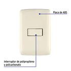 Placa armada 1 interruptor escalera marfil, línea Italiana 2