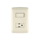 Placa armada contacto e interruptor, marfil, línea Italiana 1