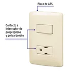 Placa armada contacto e interruptor, marfil, línea Italiana 2
