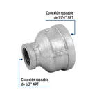 Reducción campana acero galvanizado 1-1/4' x 1/2', FOSET 2