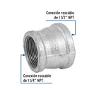 Reducción campana acero galvanizado 1-1/2'x1-1/4', FOSET 2