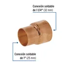 Reducción campana de cobre 1-1/4 x 1', FOSET 2