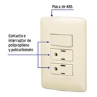 Placa armada 2 contactos e interruptor,marfil,línea Italiana 2