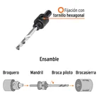 Mandril zanco 3/8' para brocasierras bimetálicas, EXPERT 2