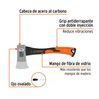 Hacha cazadora 1-1/4 lb, mango fibra de vidrio 14', TRUPER 3