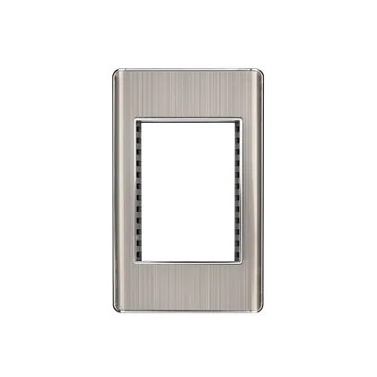 Placa de acero inox con 1 ventana 3 módulos, línea Lisboa