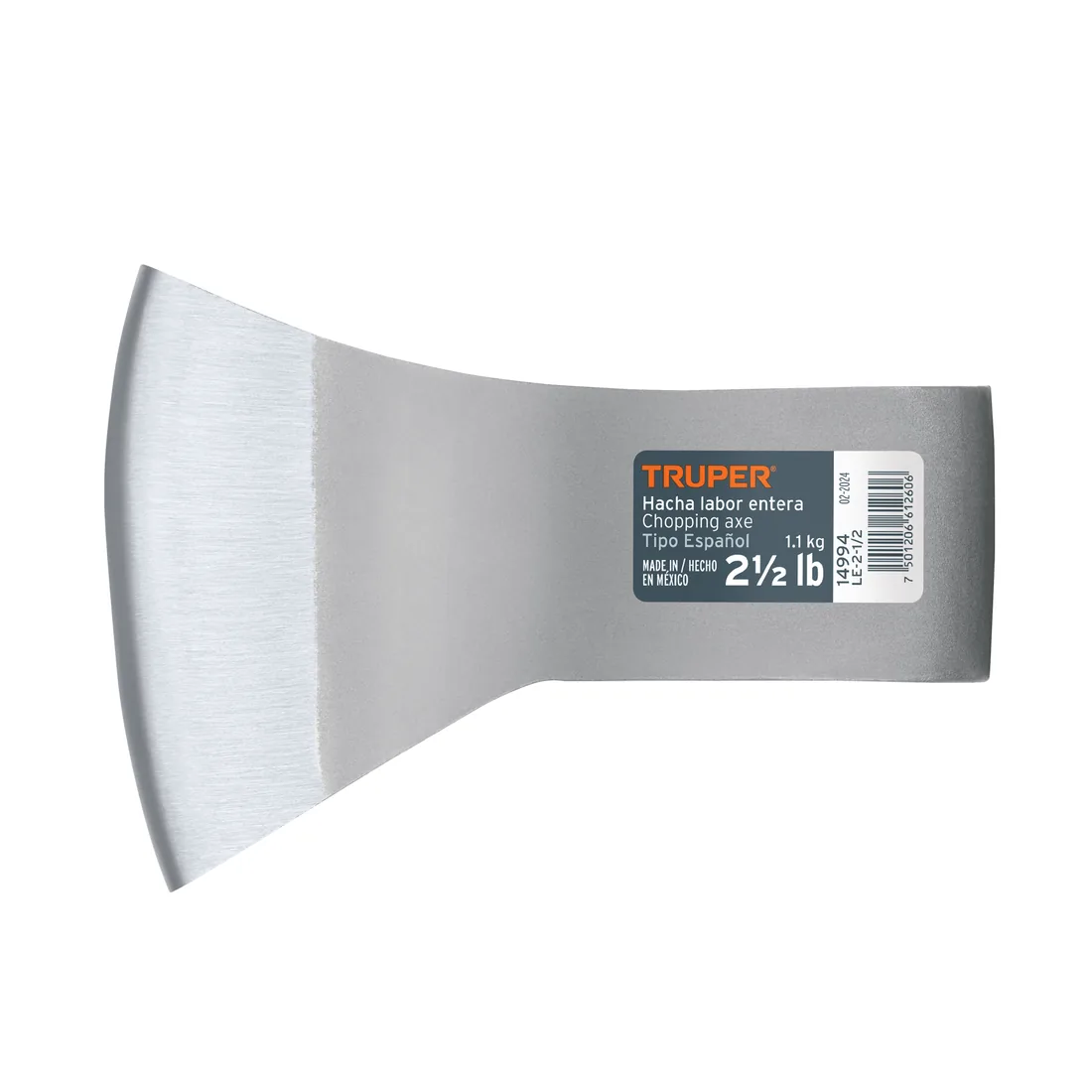 Hacha labor entera 2-1/2 lb, sin mango, TRUPER