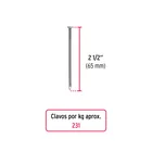 Kilo de clavo estándar 2-1/2' con cabeza en caja de 10 kg 2