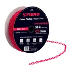 Metro de cadena de 3 mm de plástico roja, carrete de 50 m 1