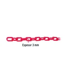 Metro de cadena de 3 mm de plástico roja, carrete de 50 m 3
