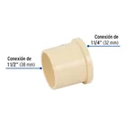 Reducción bushing de CPVC 1-1/2' x 1-1/4', FOSET 2