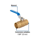 Válvula de esfera de latón, soldable 1-1/4', FOSET 2