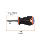 Desarmador de cruz 1/4' x 1-1/2' mango Comfort Grip, TRUPER 2