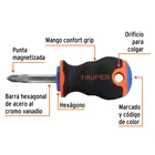 Desarmador de cruz 1/4' x 1-1/2' mango Comfort Grip, TRUPER 3