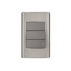 Placa armada acero inox 3 interruptores 1 módulo, Lisboa 1