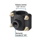 Abrazadera para toma domiciliaria PP 1-1/2' x 1/2', FOSET 3