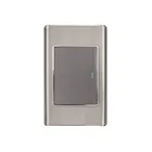 Placa armada acero inox 1 interruptor 3 módulos, Lisboa 1