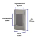 Placa armada acero inox 1 interruptor 3 módulos, Lisboa 3