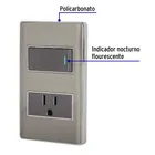 Placa armada acero interruptor y contacto 1 módulo, Lisboa 2