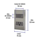 Placa armada acero interruptor y contacto 1 módulo, Lisboa 3
