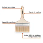 Brocha cerdas sintéticas 6' corte recto, mango de madera 6