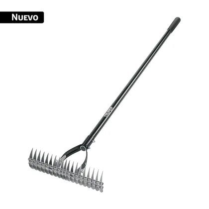 Rastrillo aireador de 19 dientes, mango 54', fibra vidrio