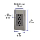 Placa armada acero inox 3 contactos 1 módulo, Lisboa 3