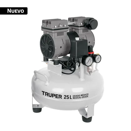 Compresor de aire, silencioso, grado médico,25L, 1HP, TRUPER