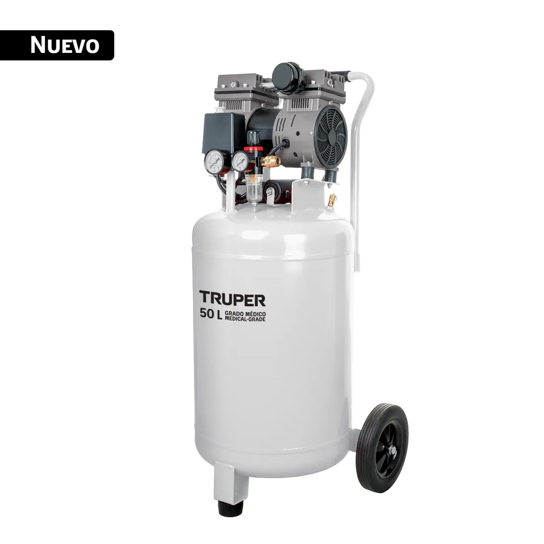Compresor de aire, silencioso, grado médico,50L, 1HP, TRUPER