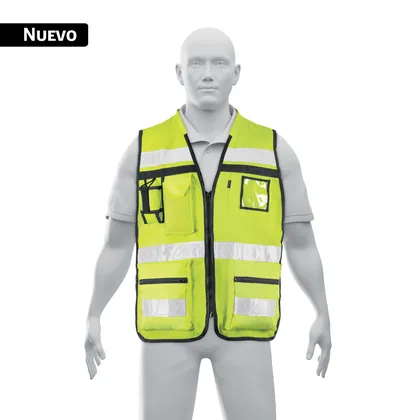 Chaleco brigadista con cintas reflejantes, color amarillo