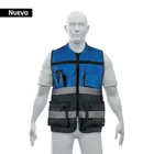 Chaleco brigadista con cintas reflejantes, azul, PRETUL 1