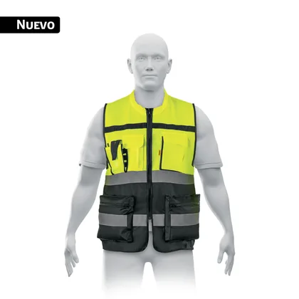 Chaleco brigadista con cintas reflejantes, amarillo, PRETUL