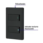 Placa armada negra con 2 interruptores 1 módulo, Lisboa 2