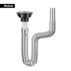 Céspol flexible cromado, contracanasta de acero inoxidable 1