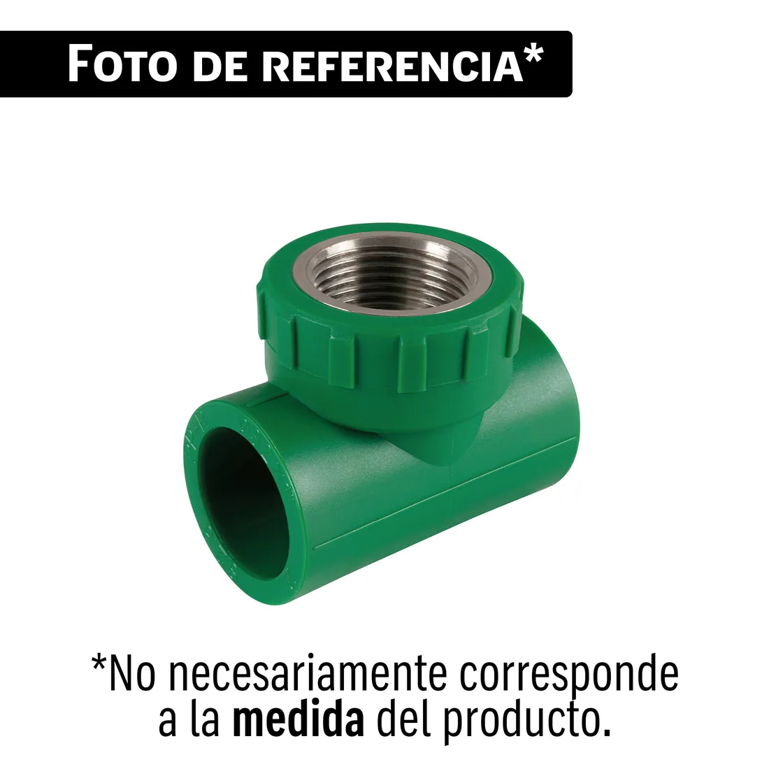 Tee hembra de PPR 1' con inserto metálico, FOSET