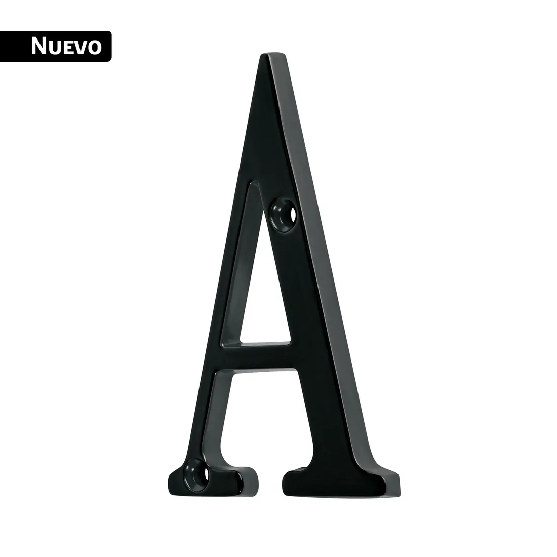 Letra A de latón sólido 4', negro, HERMEX