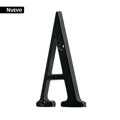 Letra A de latón sólido 4', negro, HERMEX