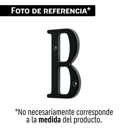 Letra B de latón sólido 4', negro, HERMEX