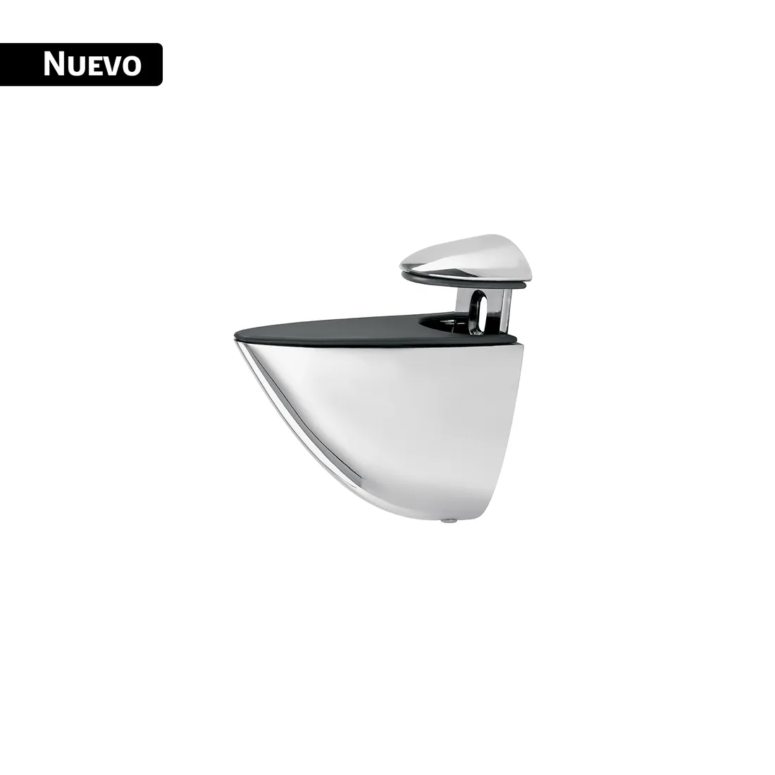 Clip pelícano para vidrio, grande, cromo, par, HERMEX