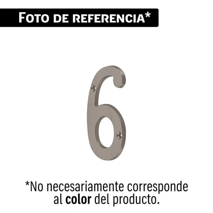 Número 6 de latón sólido 4', níquel satín, HERMEX