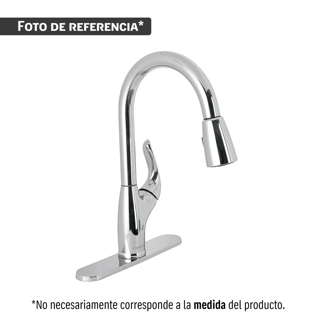 Monomando para fregadero, ABS, cuello alto, BASIC