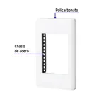 Placa blanca de 1 ventana 3 módulos, línea Lisboa, VOLTECK 2