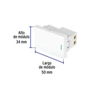Interruptor sencillo blanco de 1.5 módulos, línea Lisboa 3