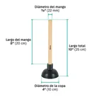 Bomba destapacaños para lavabo, 10 cm,KLINTEK 3