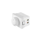 Dimmer giratorio blanco de 1.5 módulos, línea Lisboa 1