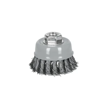 Carda copa 3' alambre trenzado fino, Multi-rosca, TRUPER