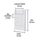 Placa armada blanca 3 interruptores 1 módulo, Lisboa 3
