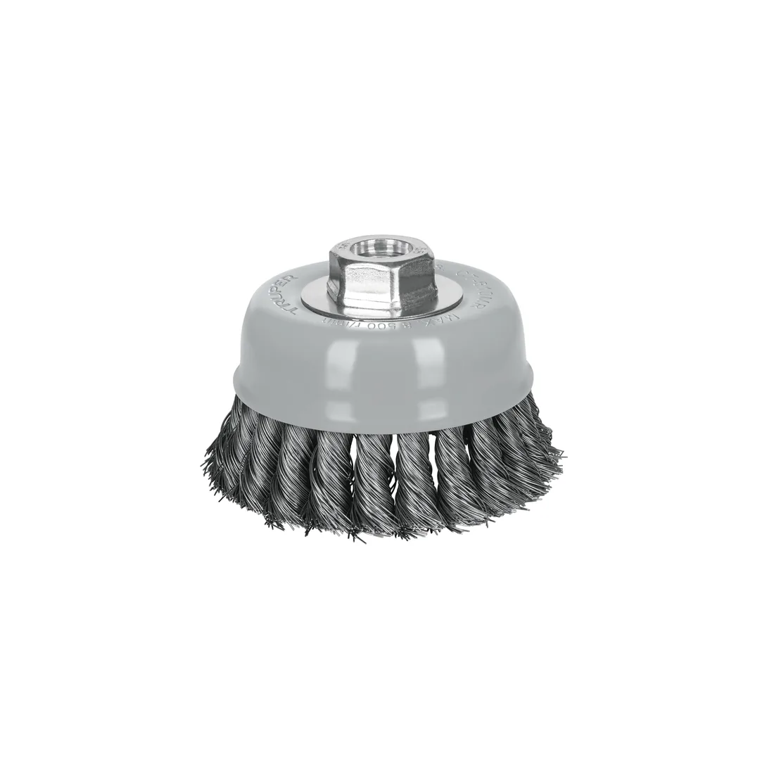 Carda copa 4' alambre trenzado fino, Multi-rosca, TRUPER