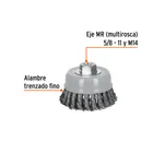 Carda copa 4' alambre trenzado fino, Multi-rosca, TRUPER 2